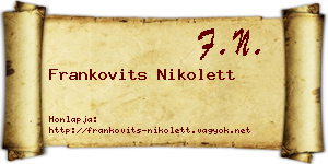 Frankovits Nikolett névjegykártya